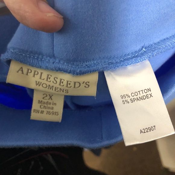 Women’s Plus SZ 2X Culottes, Gouchos, Lightblue by Appleseed Woman, Spandex blen - Picture 7 of 7